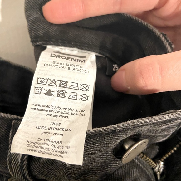 DRDENIM Echo Denim Shorts in Charcoal - Picture 4 of 4